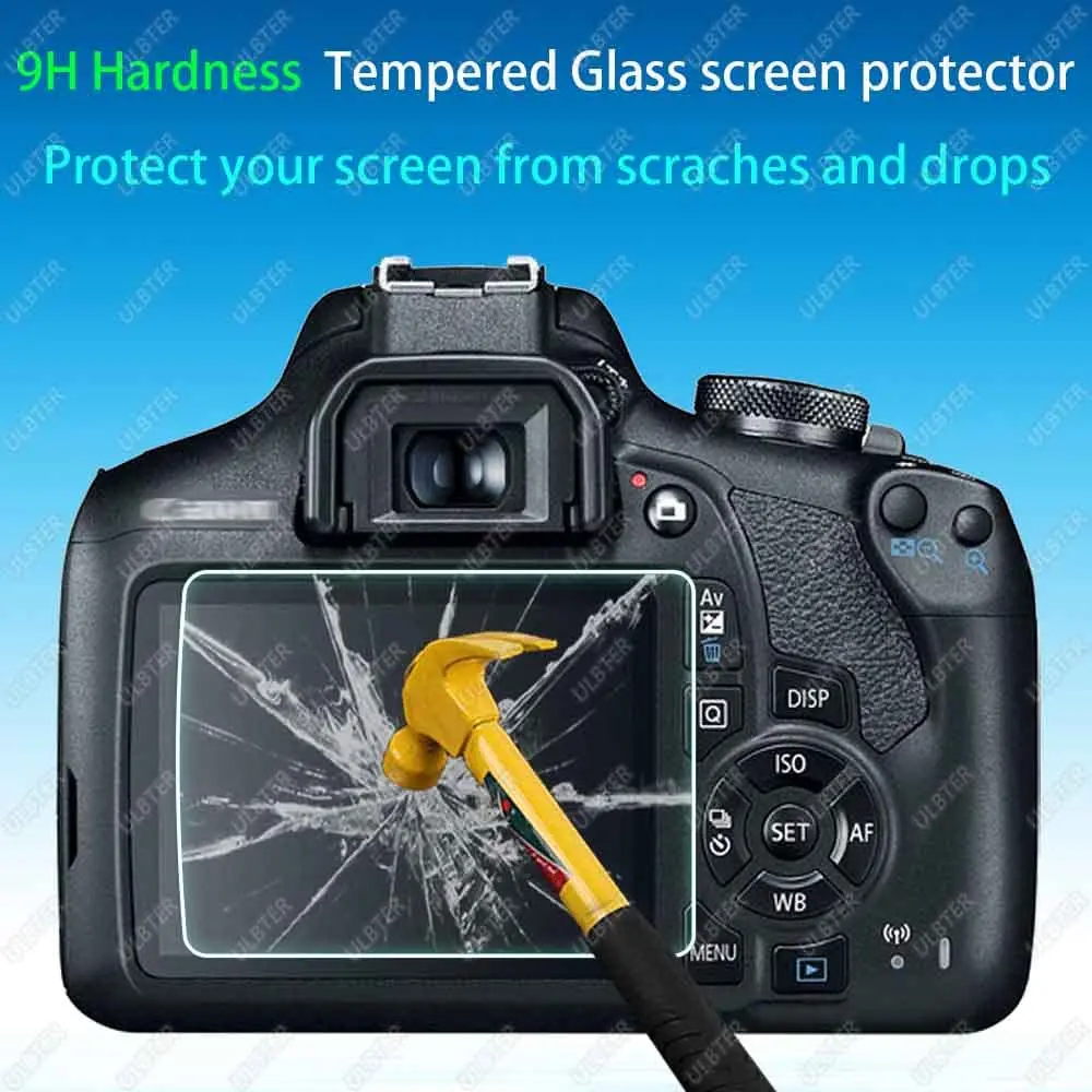 ULBTER Screen Protector for Canon EOS Rebel T7 T6 T5 2000D Camera | 3+2 Pack, 9H Tempered Glass, HD Clarity, Bubble-Free - view 3