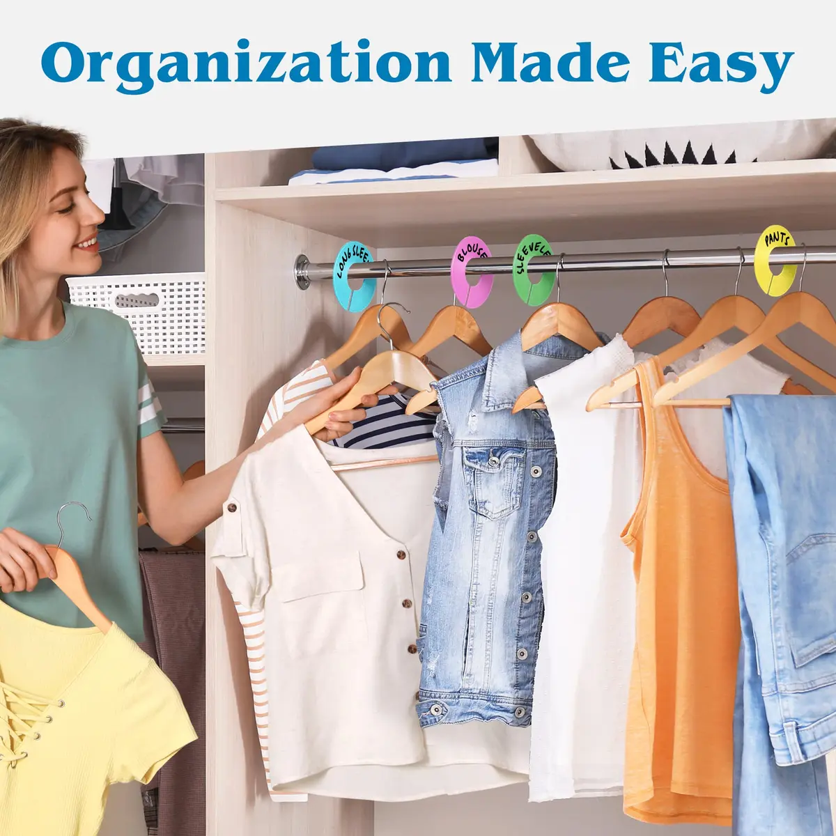 ERA Accents 30 Color Closet Dividers for Hanging Clothes | Organize Baby to Adult Wardrobes - view 8