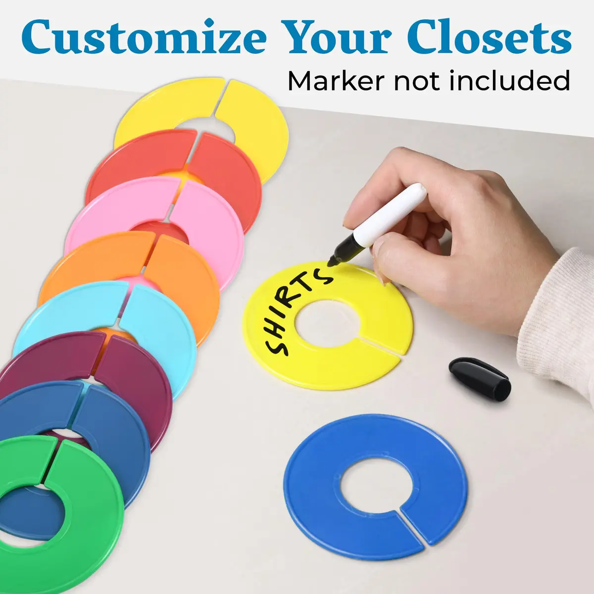 ERA Accents 30 Color Closet Dividers for Hanging Clothes | Organize Baby to Adult Wardrobes - view 3