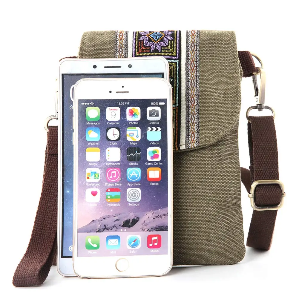SILKAREA Boho Embroidered Small Crossbody Bag Cell Phone Purse for Women, 20cm (7.9") x 14cm (5.5") | Vintage Ethnic Style - view 5