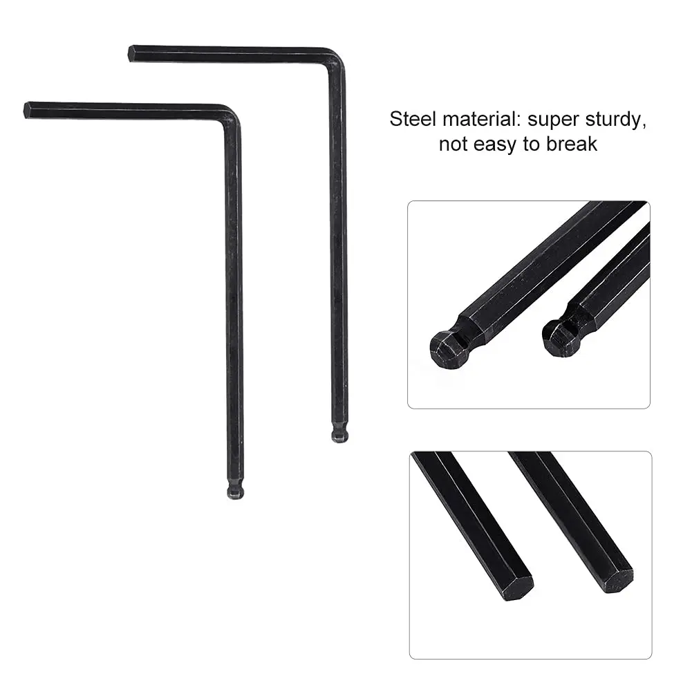 RiToEasysports Guitar Allen Wrench, 2 PCS Rod Allen Wrench Tool 4mm / 5mm Ball End for Acoustic Guitar (Black 4mm) | Durable Steel - view 2