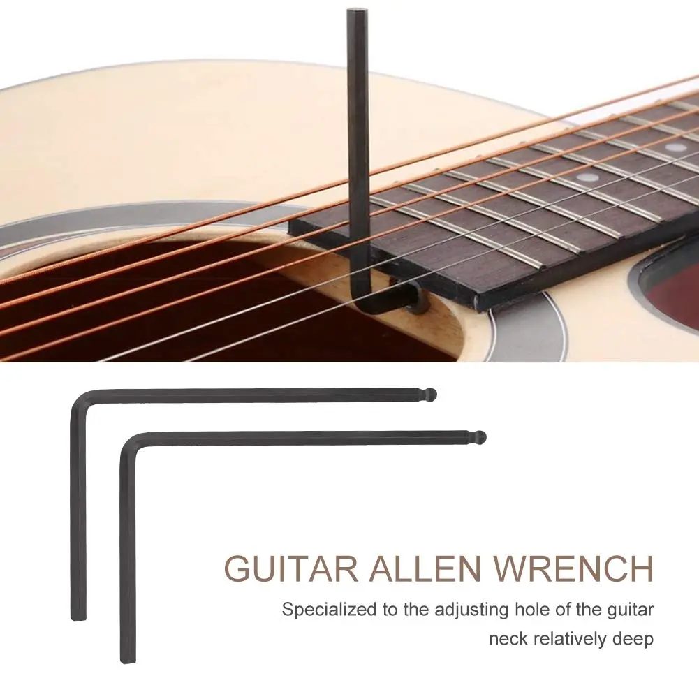 RiToEasysports Guitar Allen Wrench, 2 PCS Rod Allen Wrench Tool 4mm / 5mm Ball End for Acoustic Guitar (Black 4mm) | Durable Steel - view 3