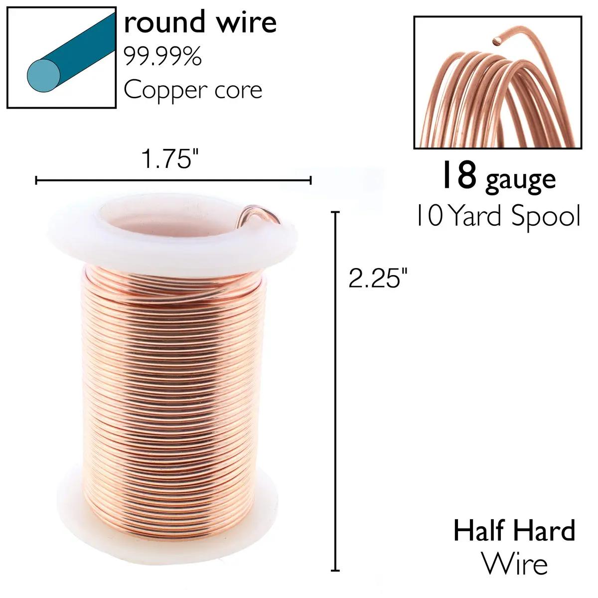 The Beadsmith Copper Jewelry Wire 18 Gauge Rose Gold 10 Yd | Tarnish-Resistant, Lead & Nickel Free - view 4