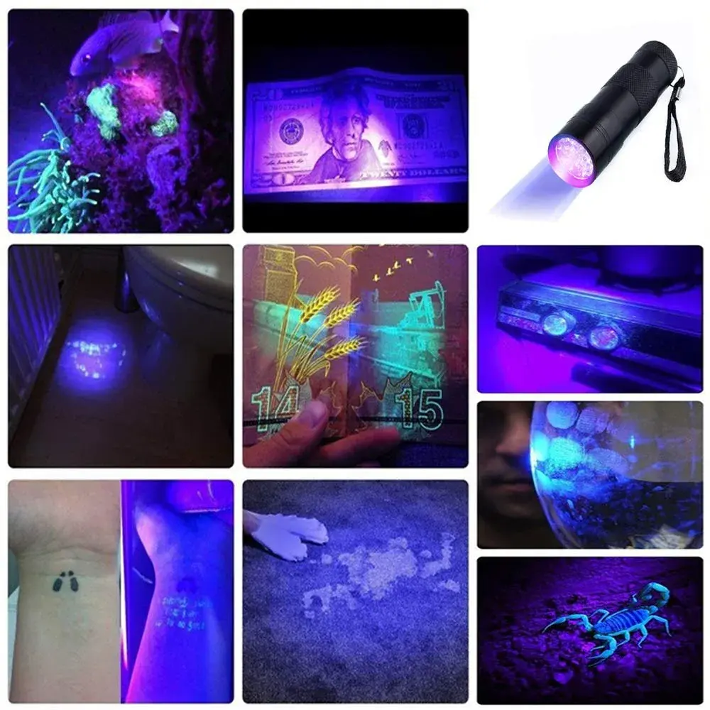 Optimal Shop UV Blacklight Flashlight 6 Pack 12 LED | Durable Aluminum Alloy Body - view 6