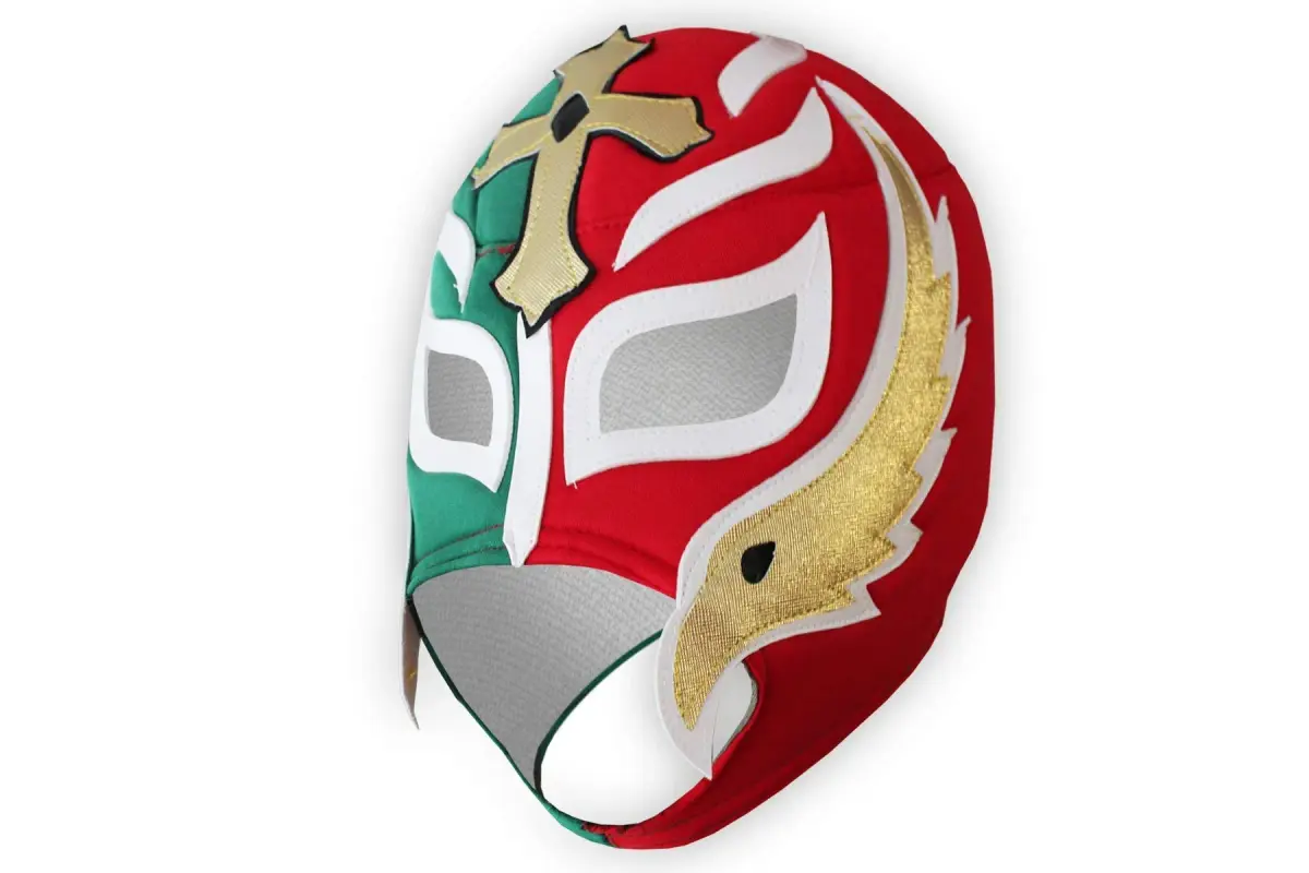 Make It Count Rey Misterio Lucha Libre Mask PRO Fit Adult Mask Green Red Design One Size Fits Most Adjustable Back Lace - view 2