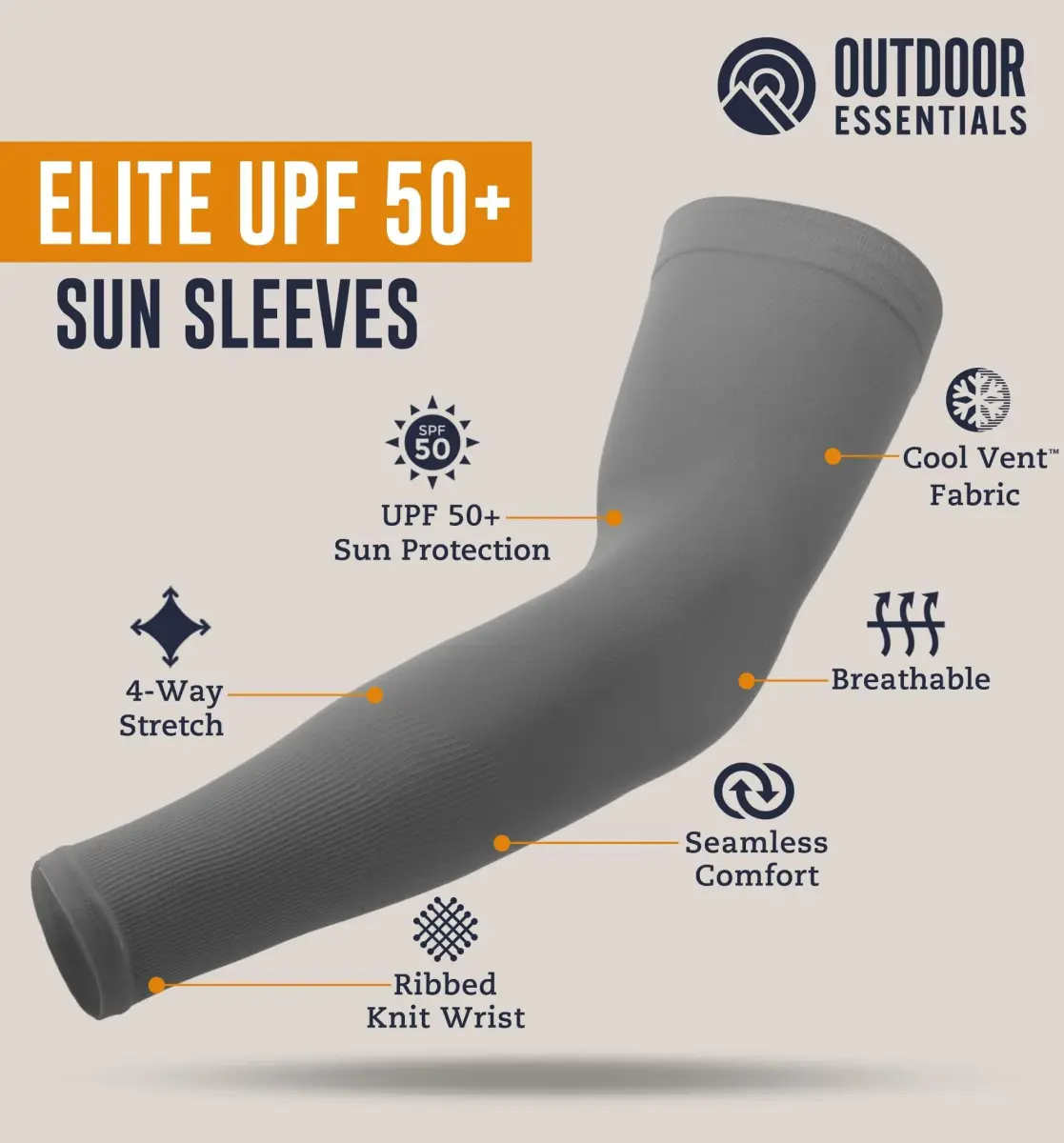 OutdoorEssentials UPF 50+ Cooling Arm Sleeves (3 Pairs, Multi) | Blocks 98% UV Rays - view 6