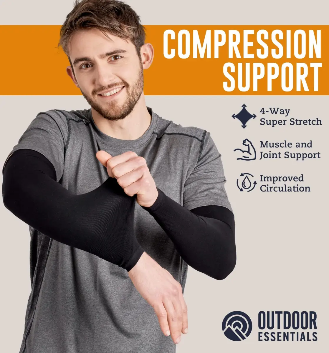 OutdoorEssentials UPF 50+ Cooling Arm Sleeves (3 Pairs, Multi) | Blocks 98% UV Rays - view 3