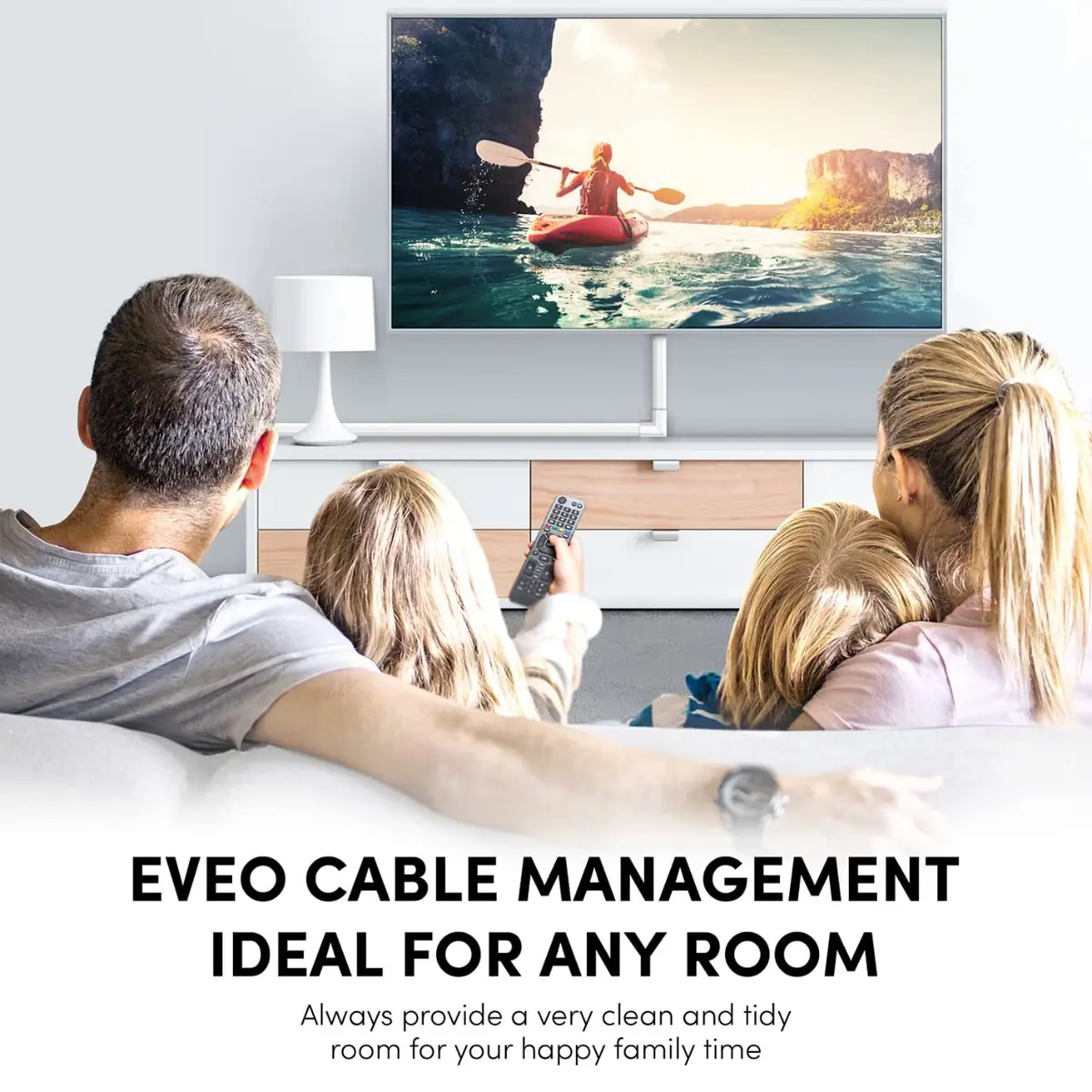 EVEO Cable Hider Wall 153" (12.75 ft) | Paintable Cord Concealer for Clean Walls - view 7