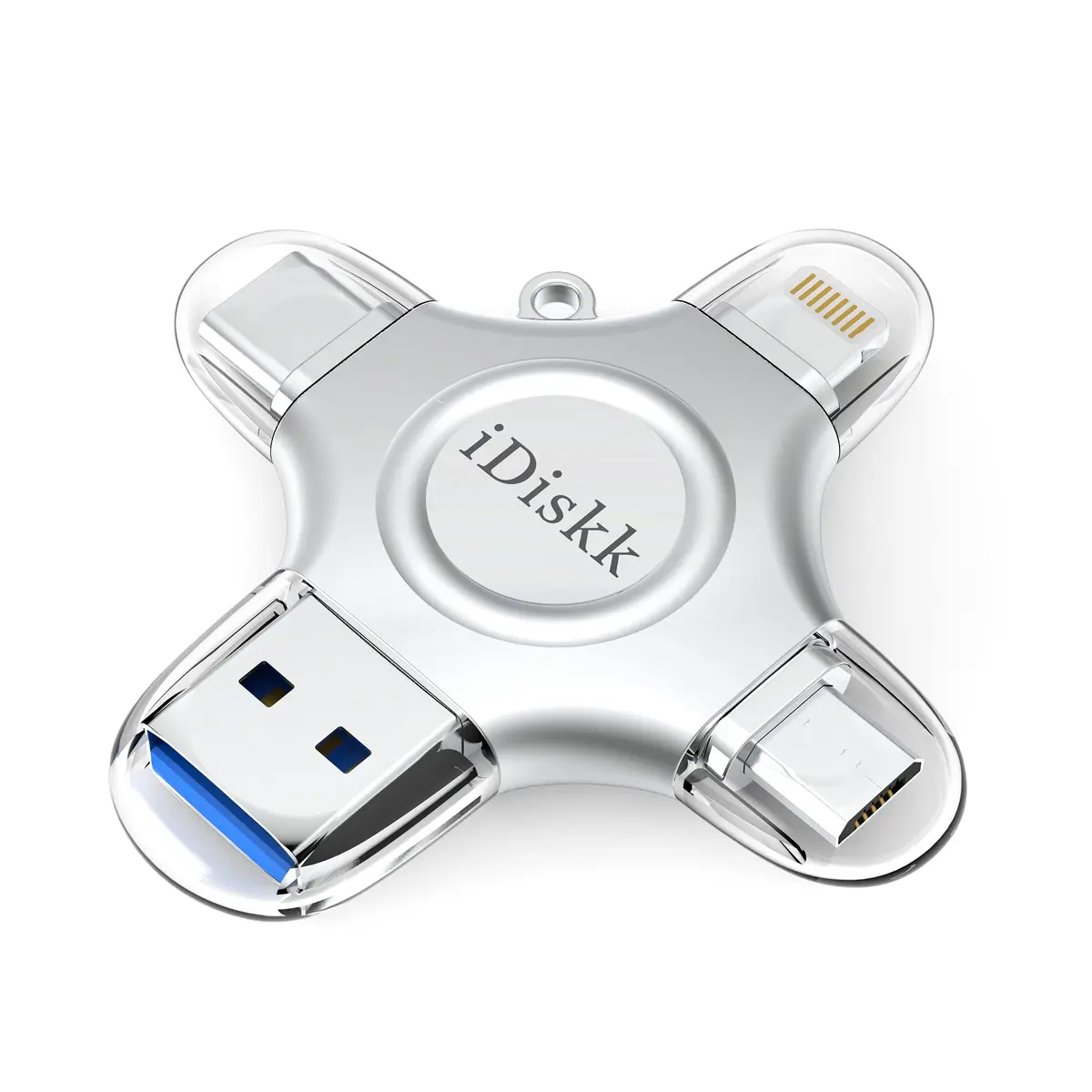 iDiskk 256GB MFi Photo Stick & Memory Drive for iPhone/iPad/Android/PC | USB 3.0, USB-C, Lightning, Micro USB - main product image