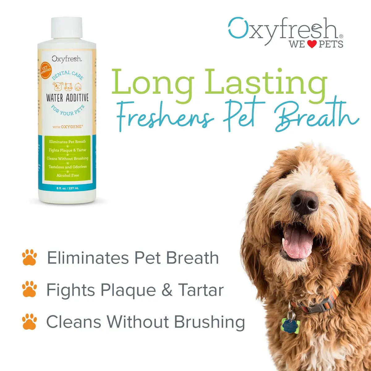 Oxyfresh Pet Dental Water Additive – No Brushing | Safe, Tasteless, Odorless Dental Care Solution for Cats & Dogs - view 2