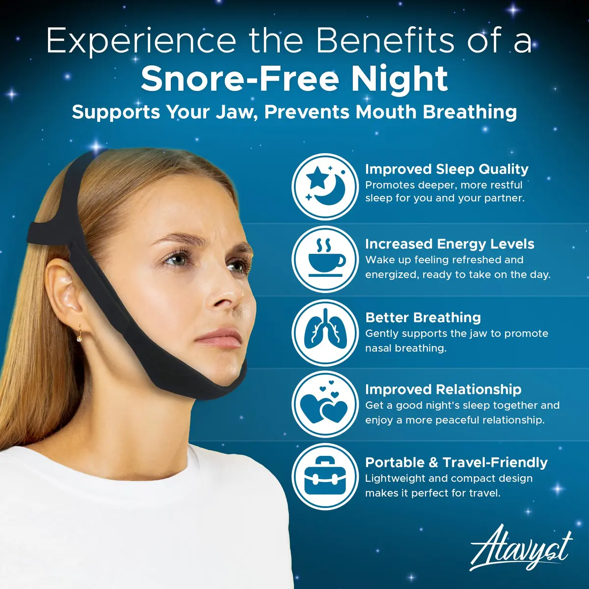 Atavyst Chin Strap for CPAP Users and Sleeping | Anti Snoring Devices for Comfortable Sleep - view 4