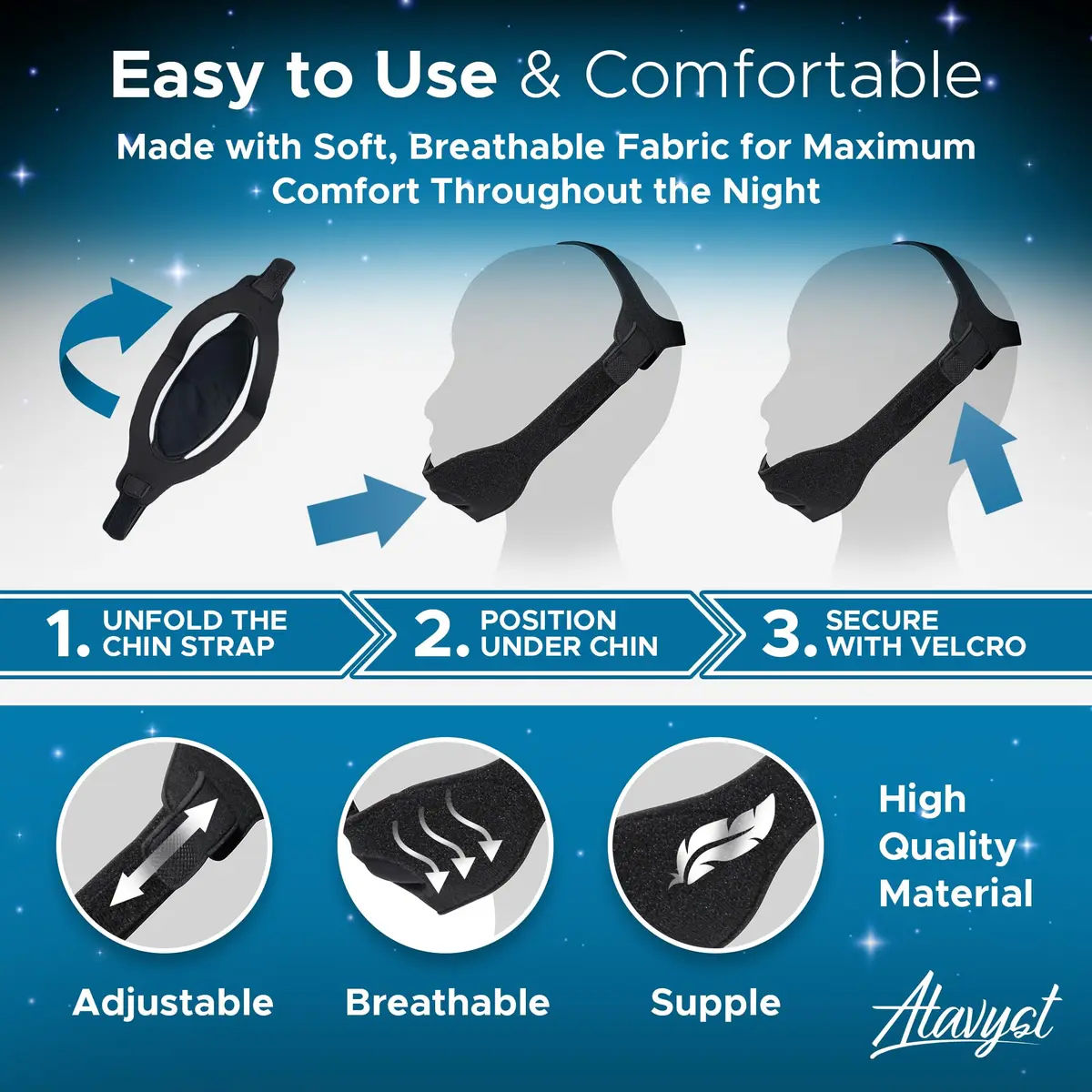 Atavyst Chin Strap for CPAP Users and Sleeping | Anti Snoring Devices for Comfortable Sleep - view 6
