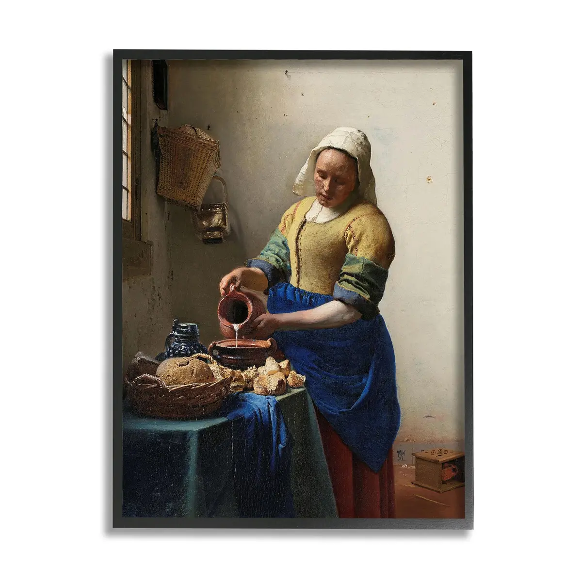 Stupell Industries Vermeer Milkmaid Classical Painting 24 x 30 Inch Framed Giclée Print | Museum Inspired Fine Art - main product image