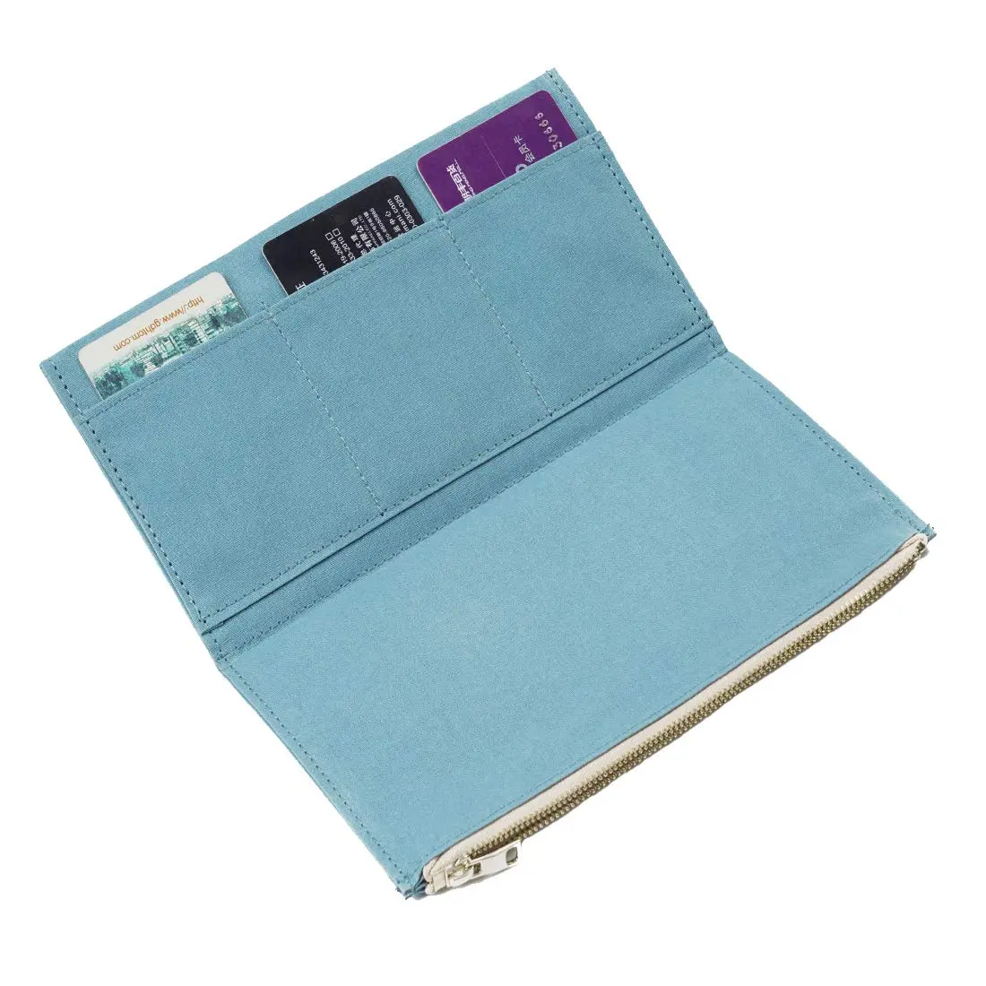 Moterm Canvas Zipper Pocket Insert Pouch for Travelers Notebook | Organizer & Card Holder (Standard Size Skyblue) - main product image