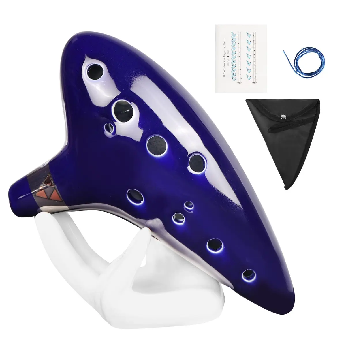 Mr.Power 12-Hole Alto C Ocarina Flute | 16 cm (6.3 inches) Ceramic Instrument for Beginners and Zelda Fans - main product image