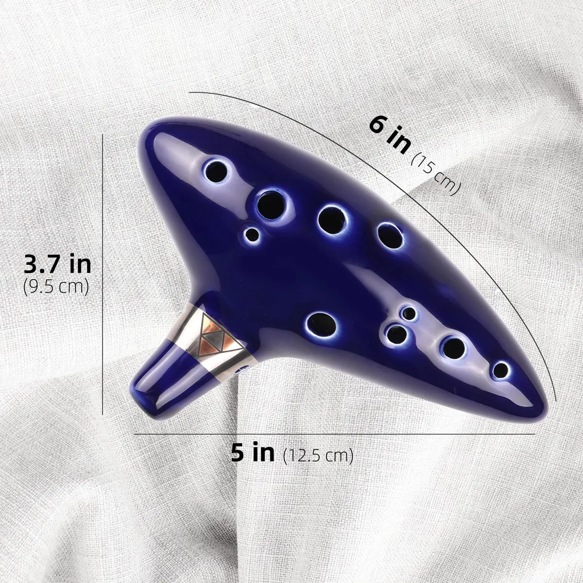 Mr.Power 12-Hole Alto C Ocarina Flute | 16 cm (6.3 inches) Ceramic Instrument for Beginners and Zelda Fans - view 2