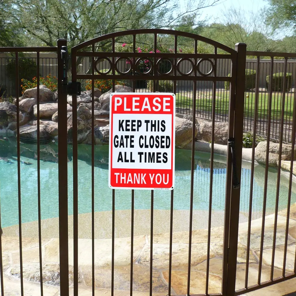 Enjoyist Please Keep This Gate Closed Sign 10" x 7" (2-Pack) | Rust-Free Aluminum, Reflective, Weatherproof - view 5