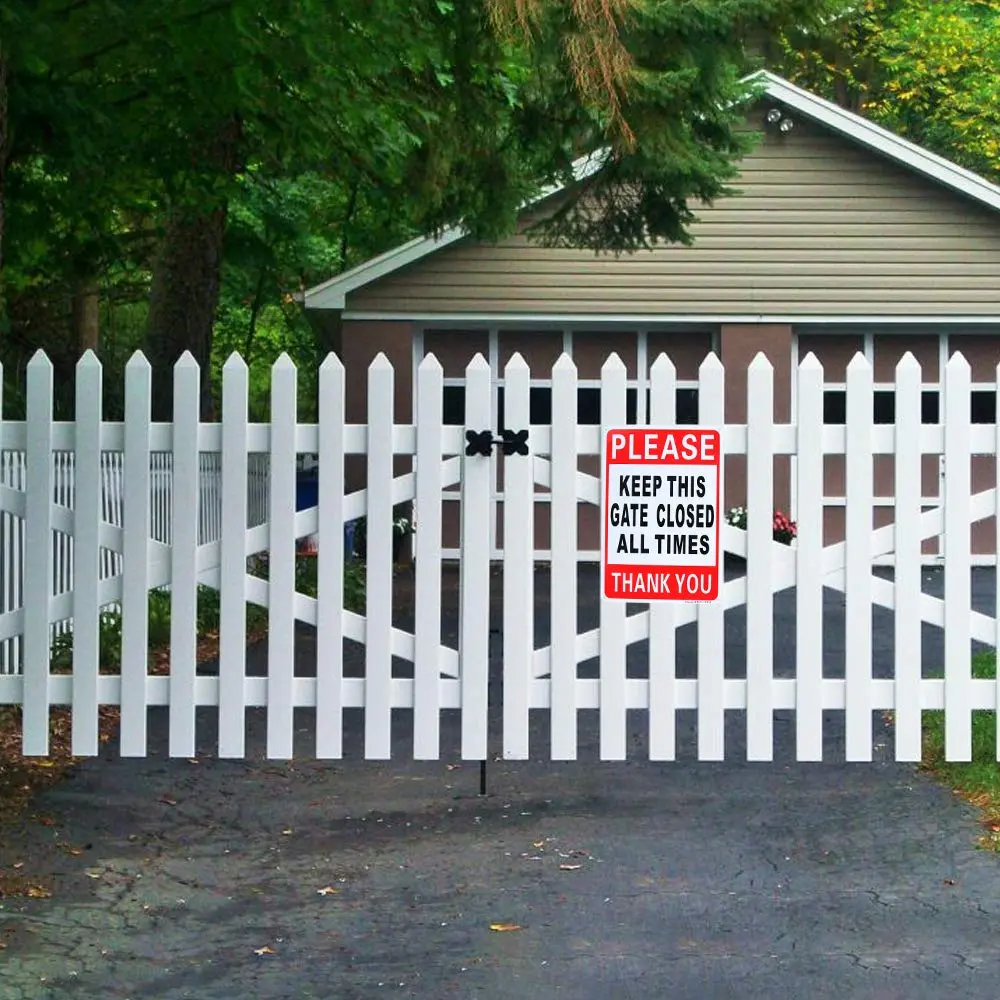 Enjoyist Please Keep This Gate Closed Sign 10" x 7" (2-Pack) | Rust-Free Aluminum, Reflective, Weatherproof - view 6