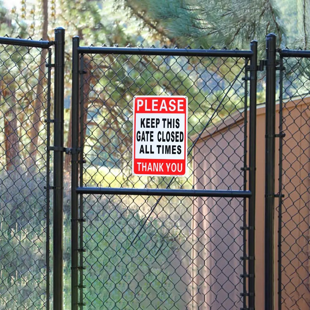Enjoyist Please Keep This Gate Closed Sign 10" x 7" (2-Pack) | Rust-Free Aluminum, Reflective, Weatherproof - view 7