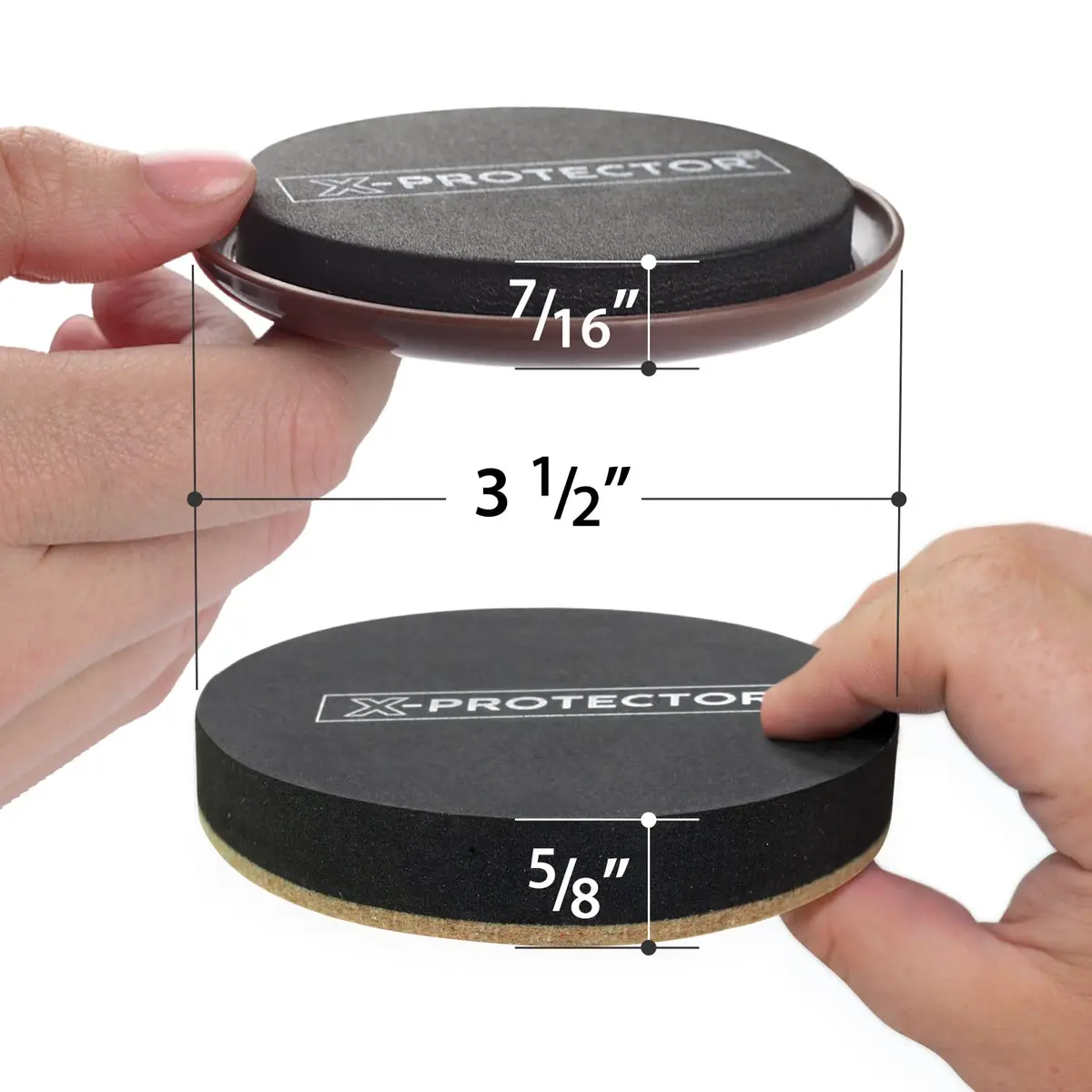 X-Protector Furniture Sliders for Hardwood Floors & Carpets 16 PCS 3 1/2" | Heavy Duty Reusable Moving Pads - view 2