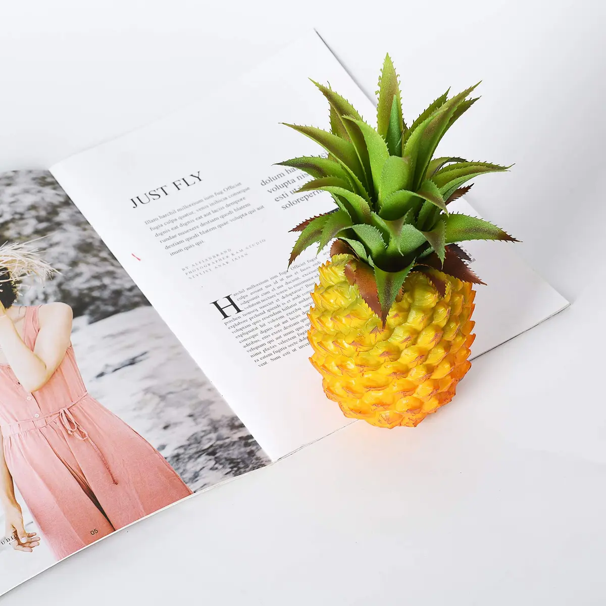 Lvydec Realistic Artificial Pineapple Decoration 21 cm (8.2") | Lifelike Plastic Fruit for Home & Party - view 2