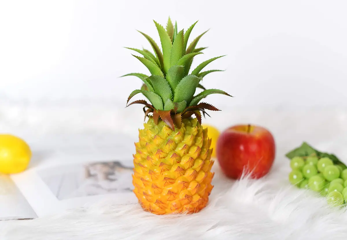 Lvydec Realistic Artificial Pineapple Decoration 21 cm (8.2") | Lifelike Plastic Fruit for Home & Party - view 3