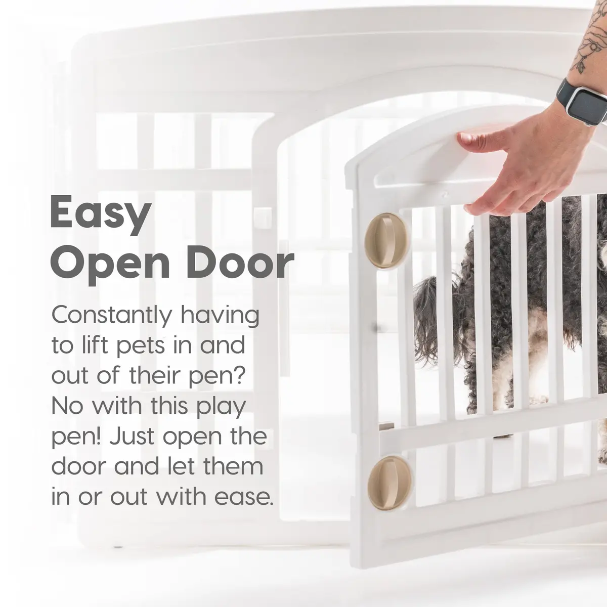 IRIS USA 6-Panel Dog Playpen | 24" Tall, 60" x 60" Indoor/Outdoor Pet Enclosure - view 7