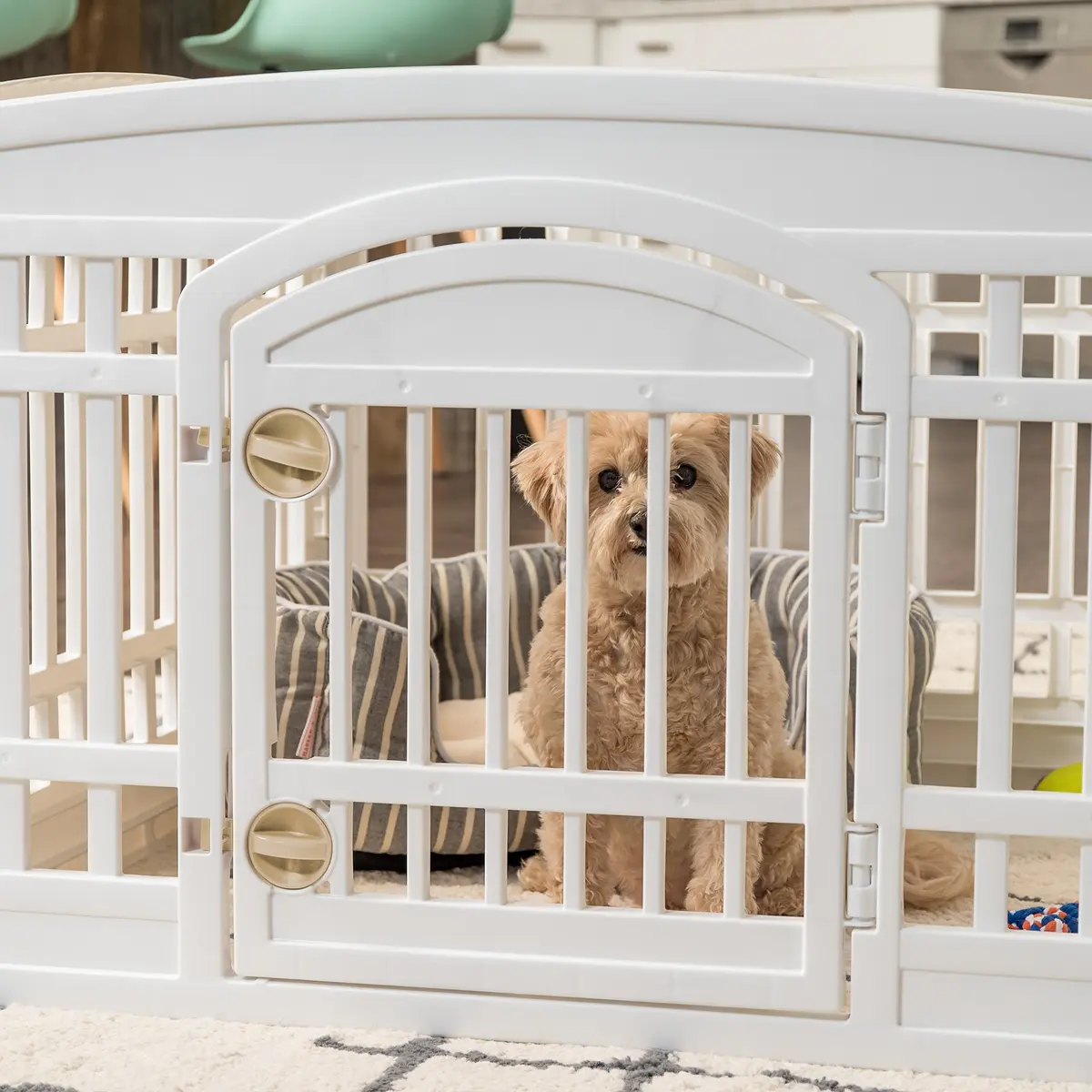 IRIS USA 6-Panel Dog Playpen | 24" Tall, 60" x 60" Indoor/Outdoor Pet Enclosure - view 8