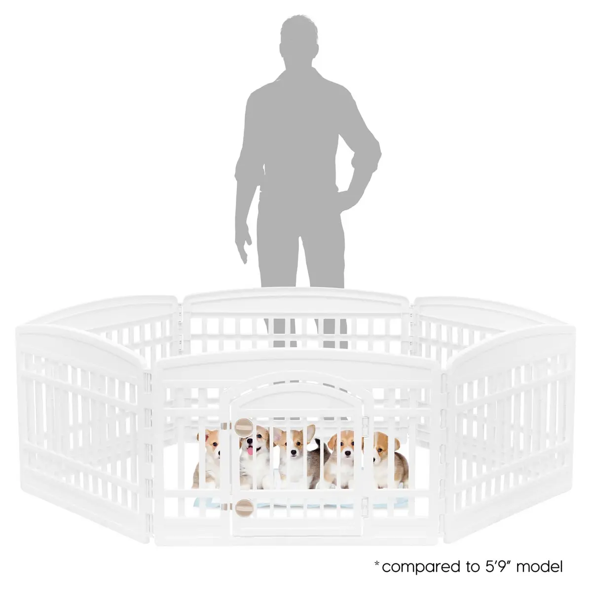 IRIS USA 6-Panel Dog Playpen | 24" Tall, 60" x 60" Indoor/Outdoor Pet Enclosure - view 2