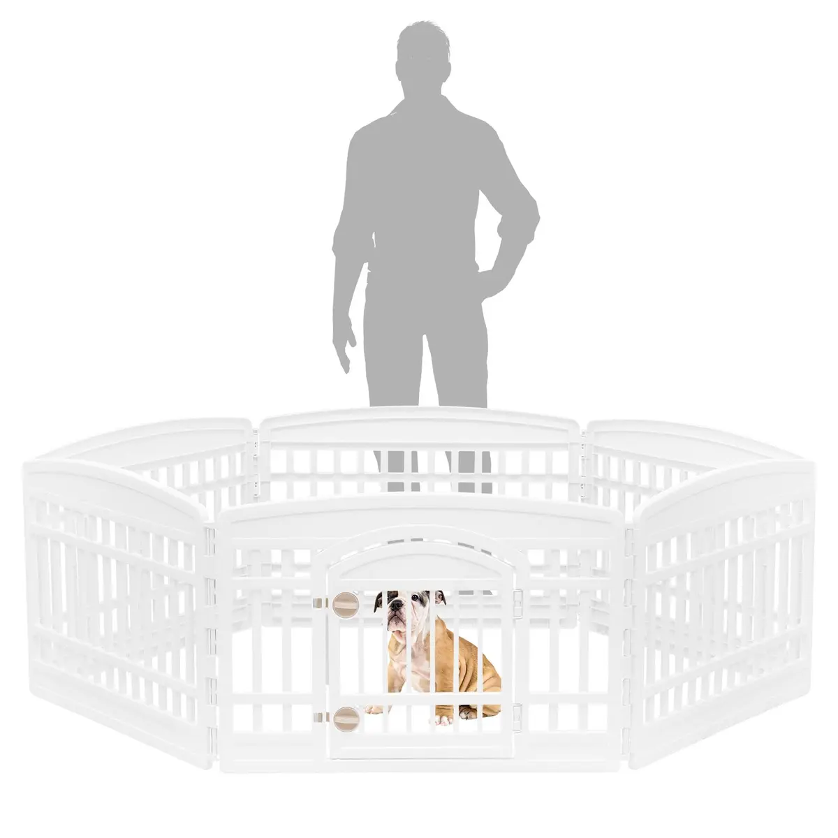 IRIS USA 6-Panel Dog Playpen | 24" Tall, 60" x 60" Indoor/Outdoor Pet Enclosure - view 4