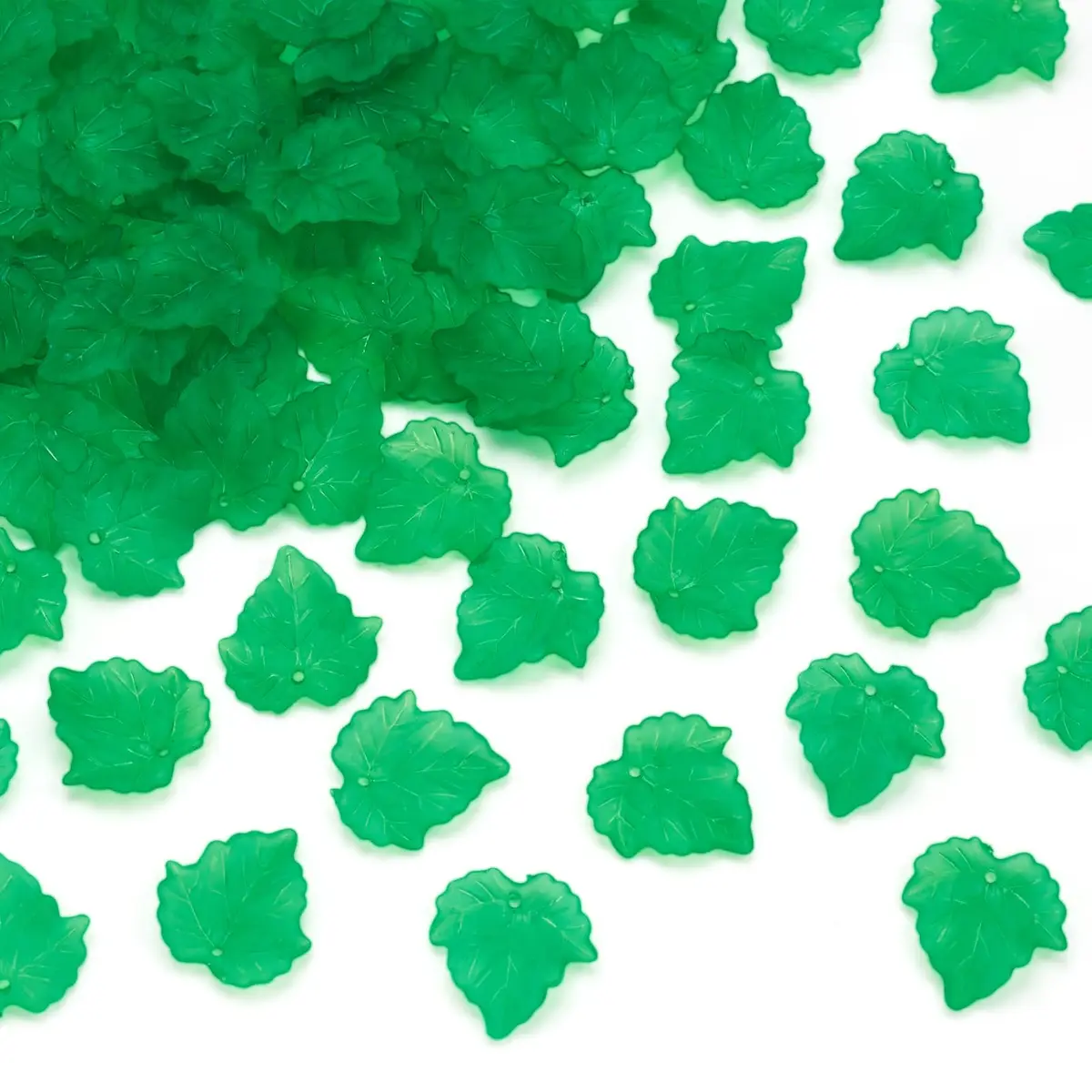Craftdady Transparent Frosted Green Acrylic Maple Leaf Pendant 24x22.5mm | DIY Jewelry Charm - main product image
