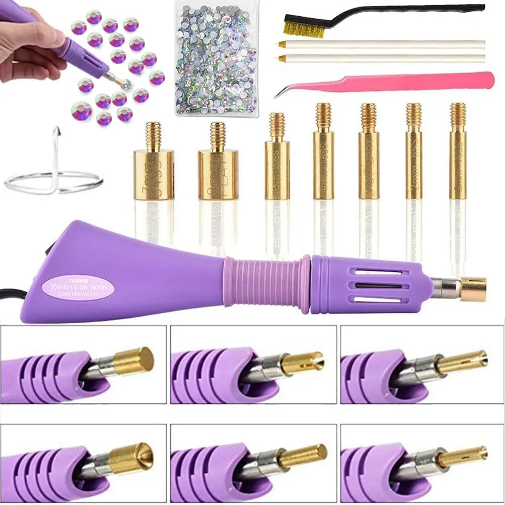 Allber Hotfix Applicator Wand Kit with AB Crystal Rhinestones & 7 Tips | Universal Voltage 110-240V - main product image