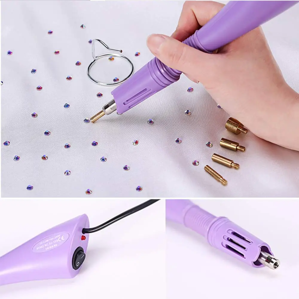 Allber Hotfix Applicator Wand Kit with AB Crystal Rhinestones & 7 Tips | Universal Voltage 110-240V - view 5