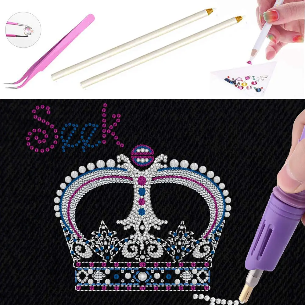 Allber Hotfix Applicator Wand Kit with AB Crystal Rhinestones & 7 Tips | Universal Voltage 110-240V - view 6