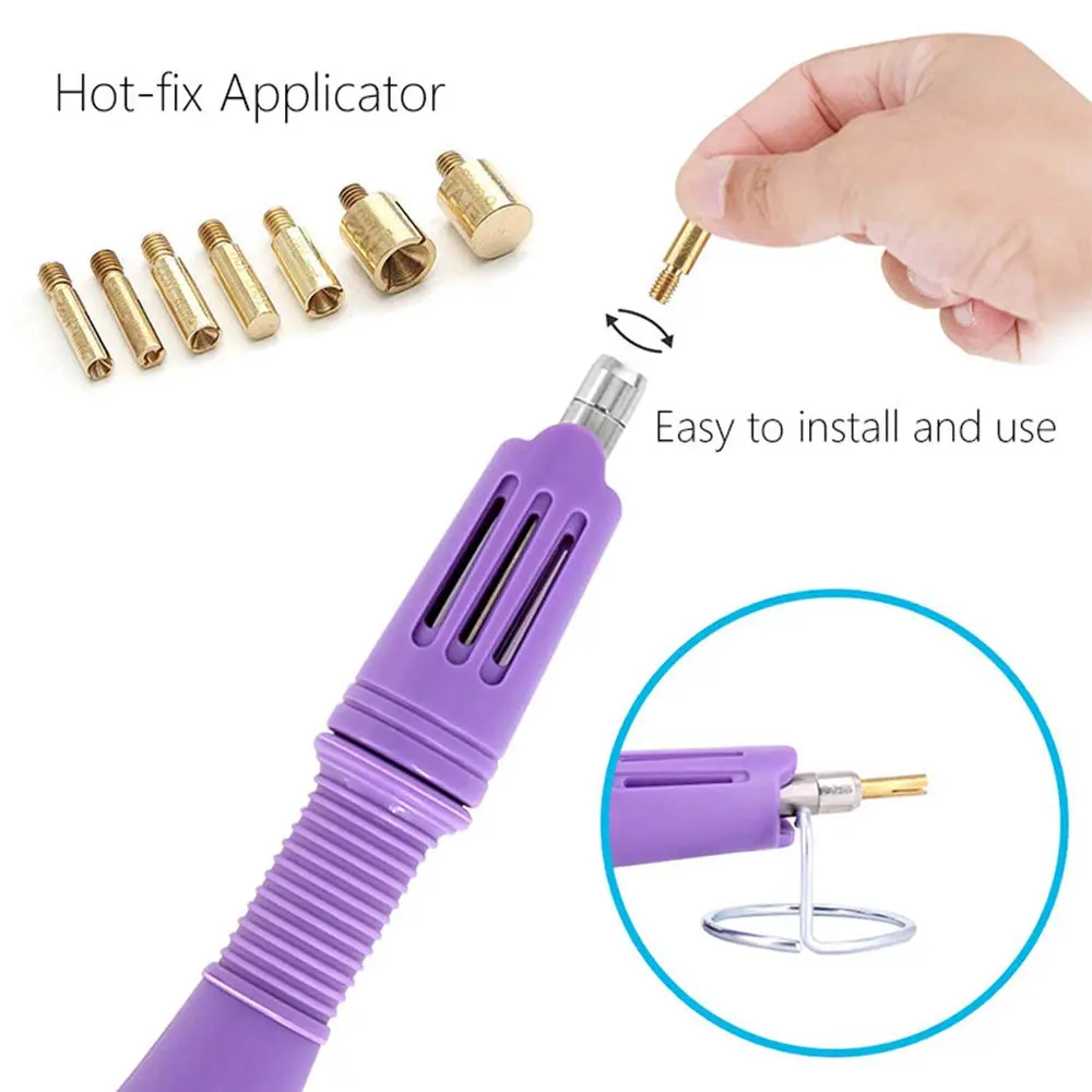 Allber Hotfix Applicator Wand Kit with AB Crystal Rhinestones & 7 Tips | Universal Voltage 110-240V - view 3