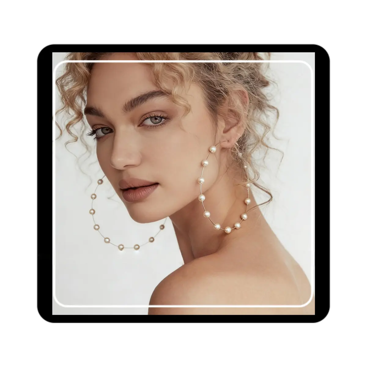 Doubnine Large Hoops 90mm Gold & Silver Dangle Earrings | Elegant Daily Jewelry - main product image