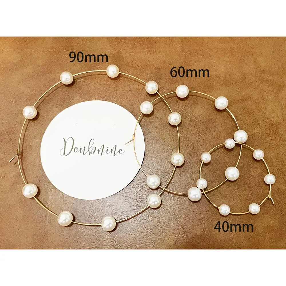 Doubnine Large Hoops 90mm Gold & Silver Dangle Earrings | Elegant Daily Jewelry - view 2
