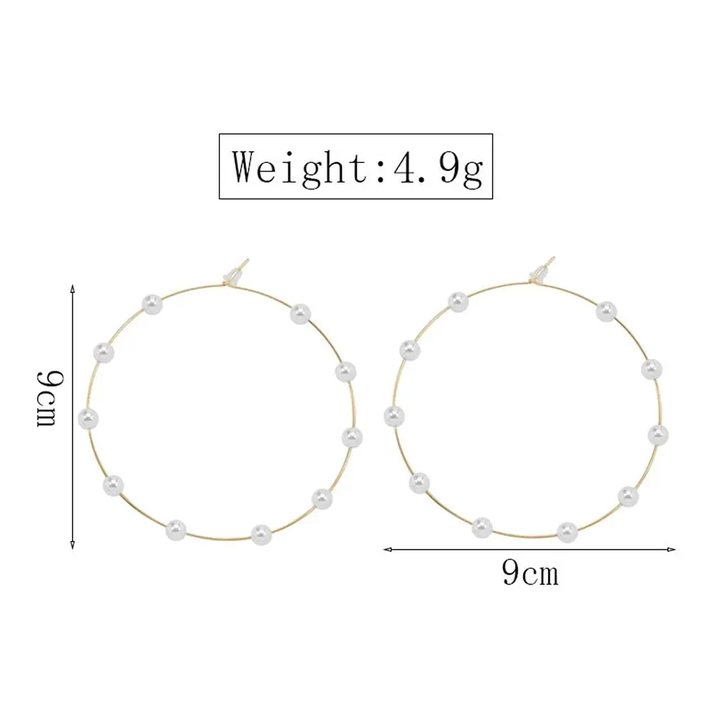 Doubnine Large Hoops 90mm Gold & Silver Dangle Earrings | Elegant Daily Jewelry - view 3