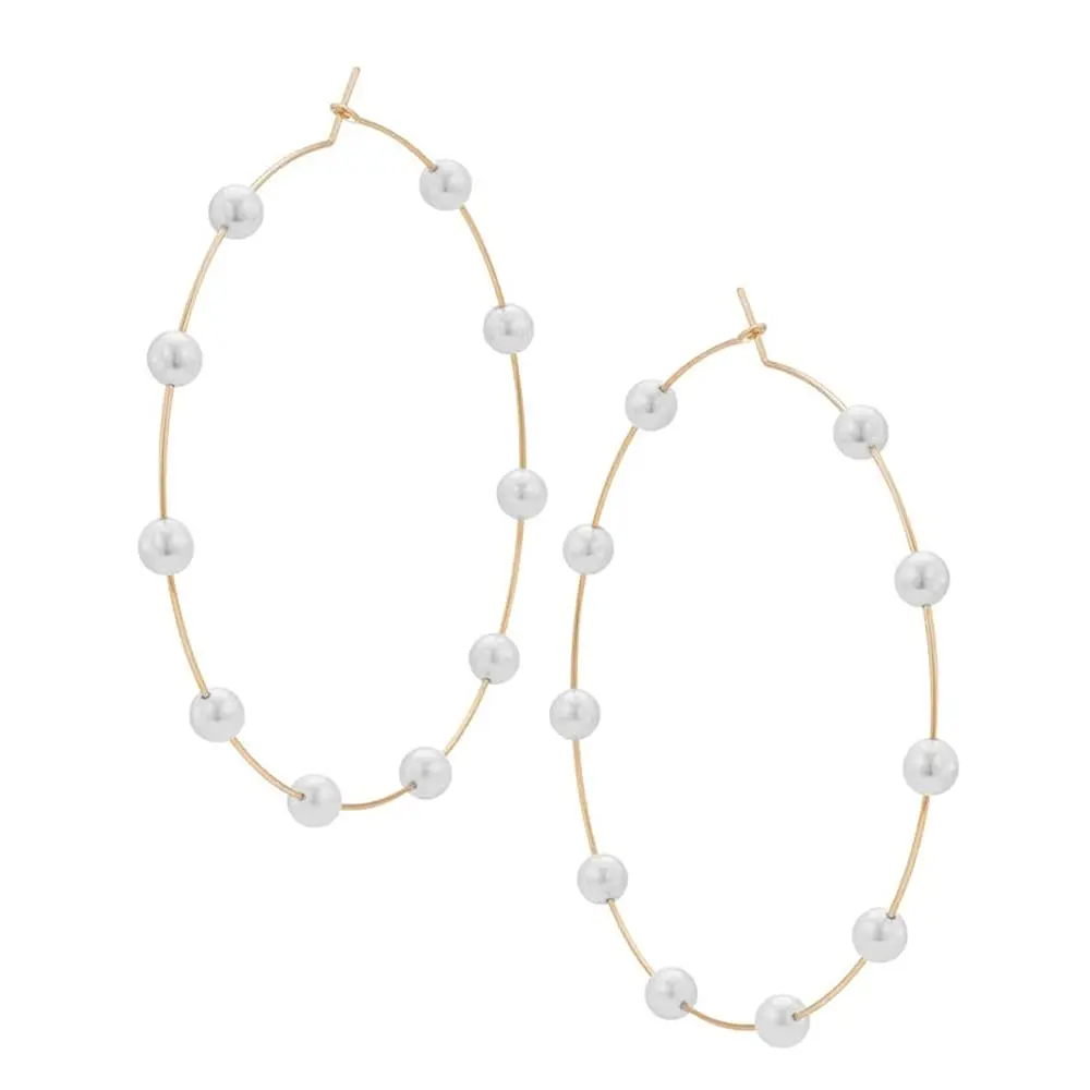 Doubnine Large Hoops 90mm Gold & Silver Dangle Earrings | Elegant Daily Jewelry - view 4