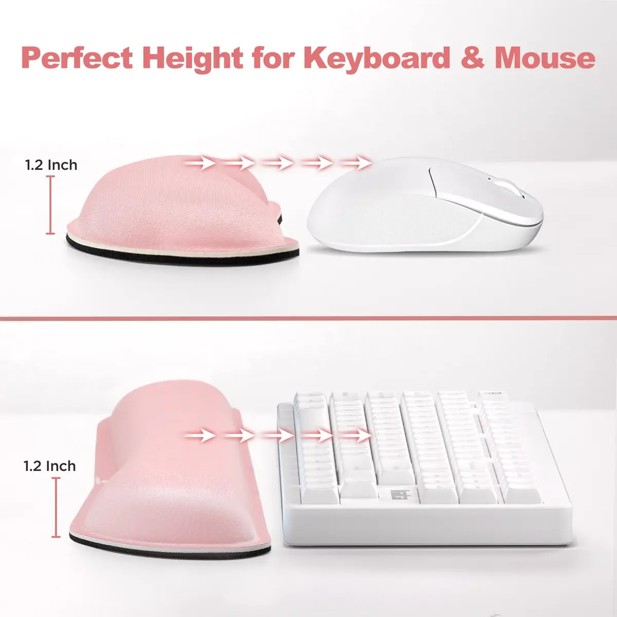 Gimars Pink Wrist Rest Support for Keyboard & Mouse | Ergonomic Memory Foam, Supportive & Durable (70-120 chars) - view 5