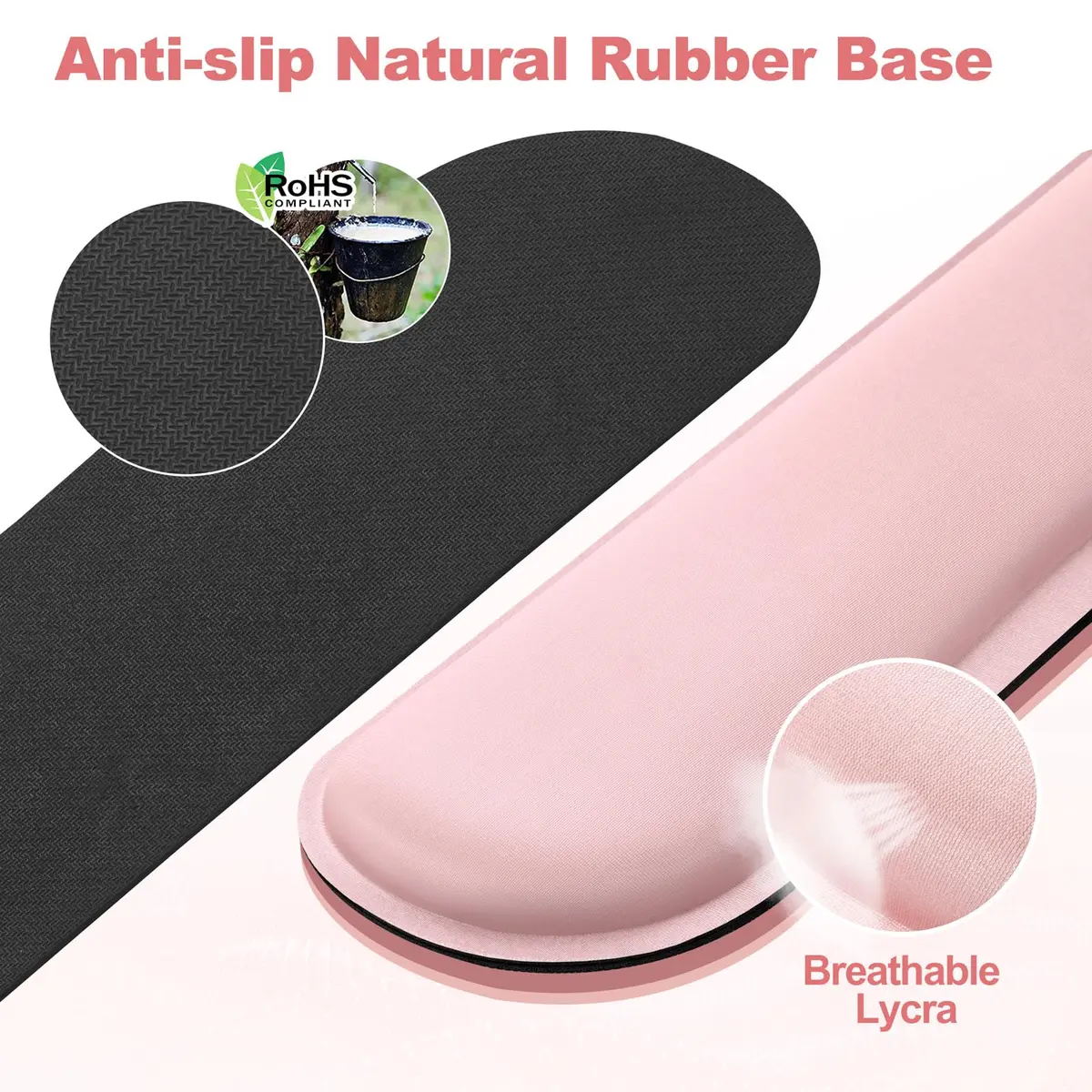 Gimars Pink Wrist Rest Support for Keyboard & Mouse | Ergonomic Memory Foam, Supportive & Durable (70-120 chars) - view 3