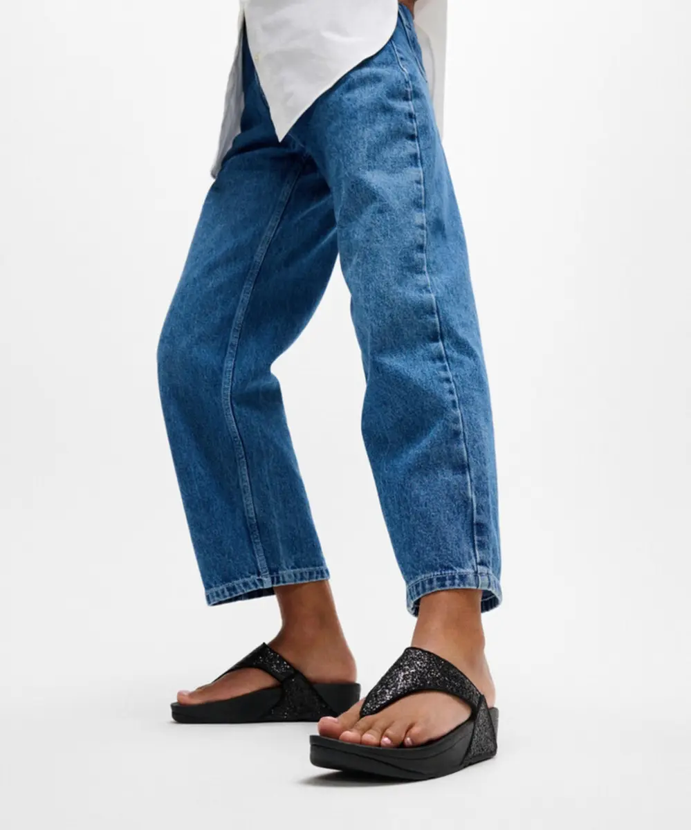 FitFlop Lulu Glitter Toe-Thongs 8.5 | Biomechanically Engineered for Comfort & Style - view 2