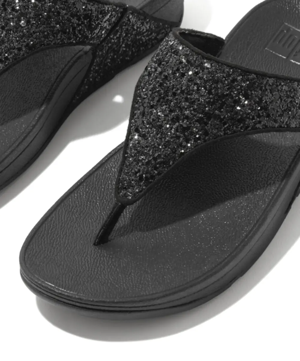FitFlop Lulu Glitter Toe-Thongs 8.5 | Biomechanically Engineered for Comfort & Style - view 3