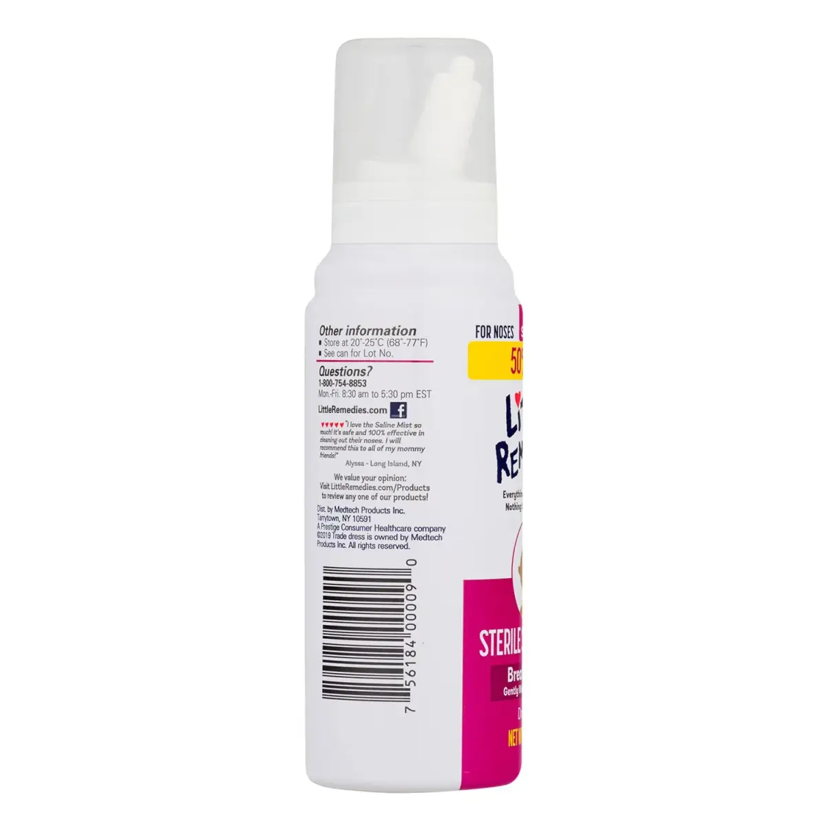 Little Remedies Sterile Baby Saline Nasal Mist 3 Fl Oz (88.7 ml) | Safe for Newborns, Drug-Free Nasal Relief - view 7