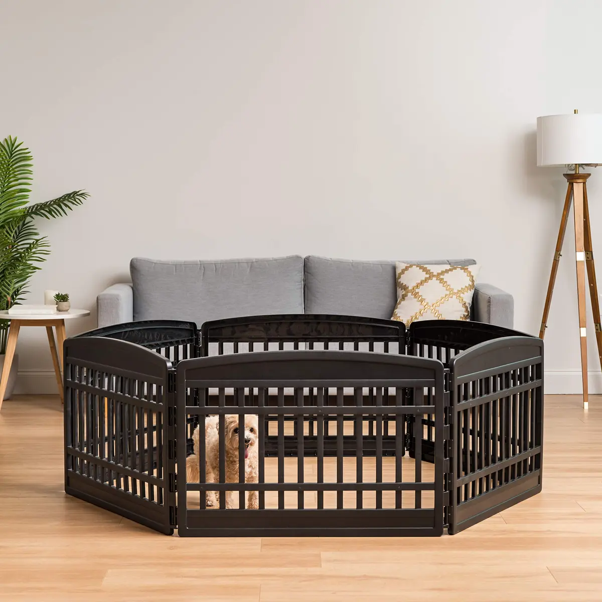 IRIS USA 6-Panel Dog Playpen, Pet Enclosure, Black | Versatile Indoor & Outdoor Pet Yard - view 7
