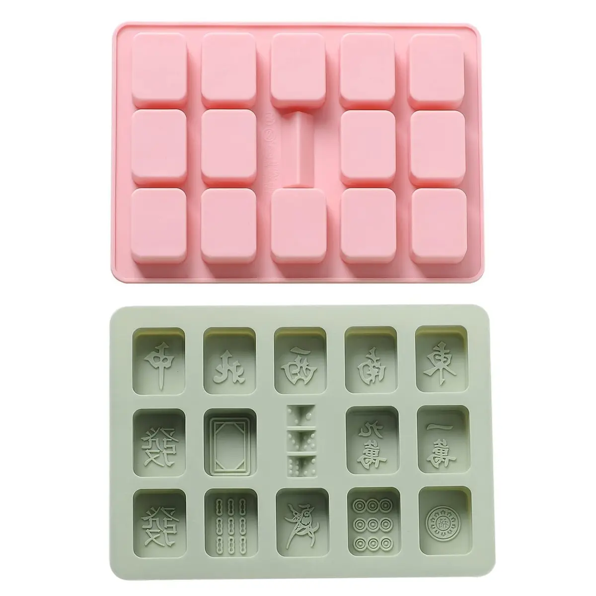 Verdental Mahjong Silicone Chocolate Mold Set of 2 | Food-Grade, Non-Stick, Easy Release Candy Molds - main product image