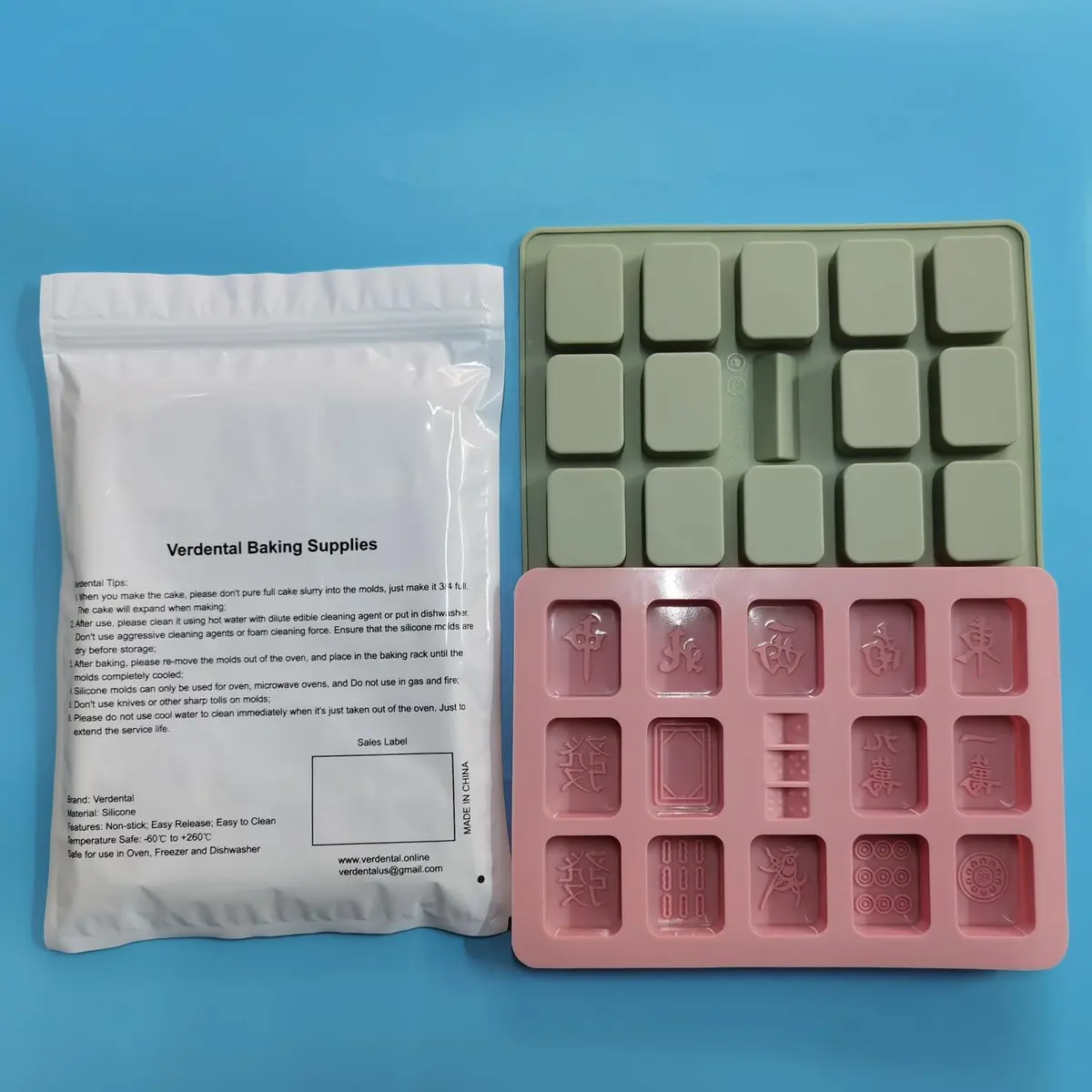 Verdental Mahjong Silicone Chocolate Mold Set of 2 | Food-Grade, Non-Stick, Easy Release Candy Molds - view 7