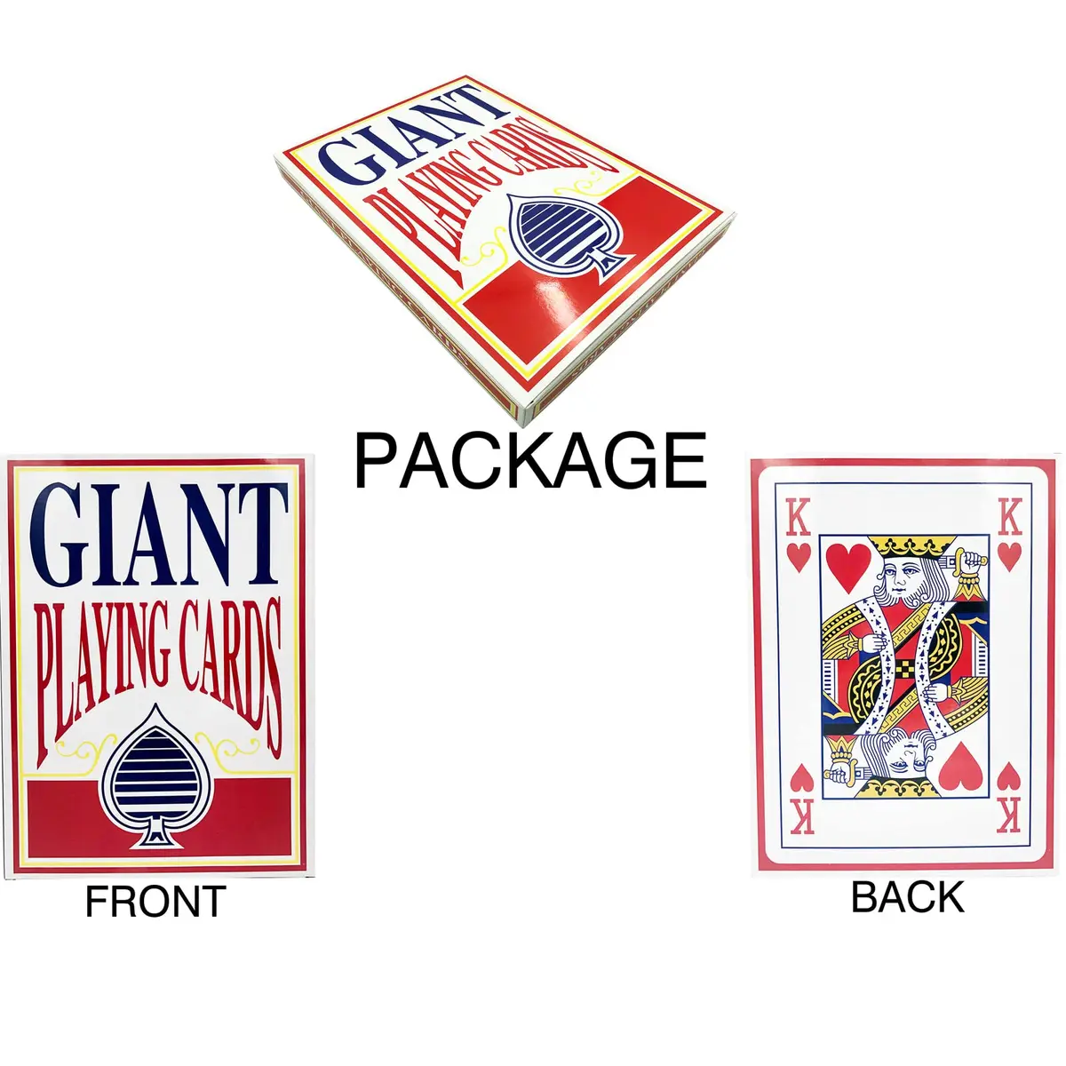 Yuanhe Jumbo Giant Playing Card Deck - 8x11 Inch Oversized Cards for Kids & Adults - view 3