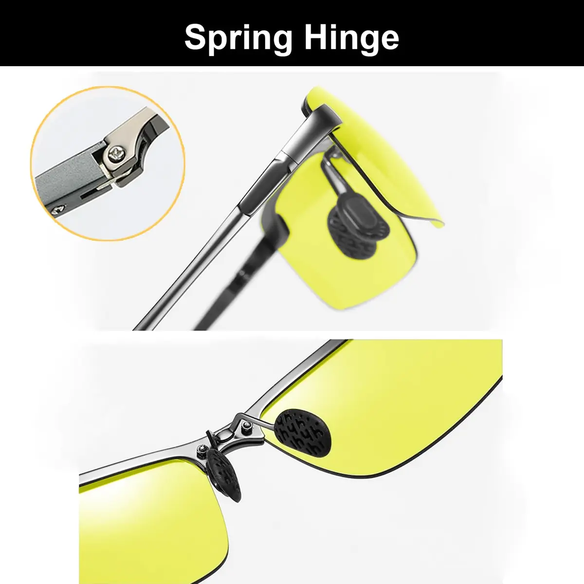 YIMI Polarized Photochromic Sunglasses, Black Frame Yellow Lens | UV400 Adaptive Outdoor Eyewear - view 2