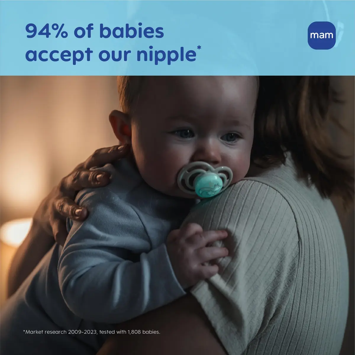 MAM Perfect Baby Premium Pacifier 16+ Months, Extra Thin Nipple, 2 Count | Developed with Orthodontists & Pediatric Dentists - view 6